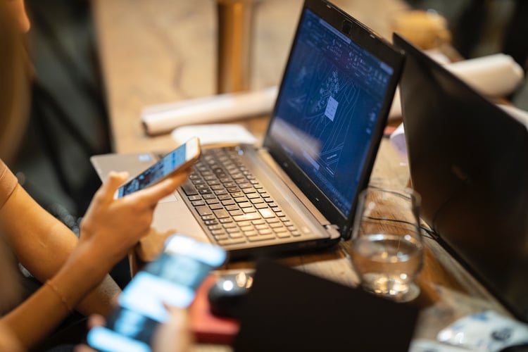 Front end programmer working on user experience for a mobile app