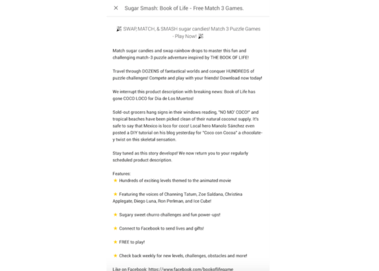 sugar smash mobile app description for google play store