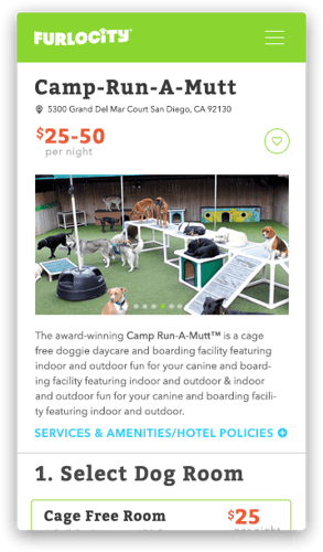 Mobile listings details screen