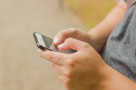 Person using smartphone