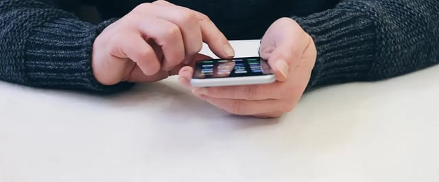 Person using an iPhone