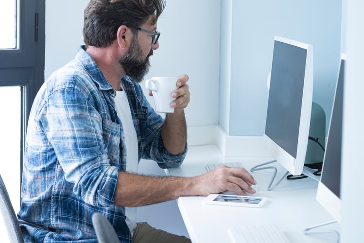 Designer working at a computer