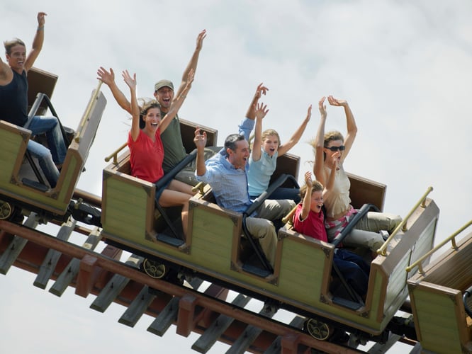 Background image of People on a rollercoaster