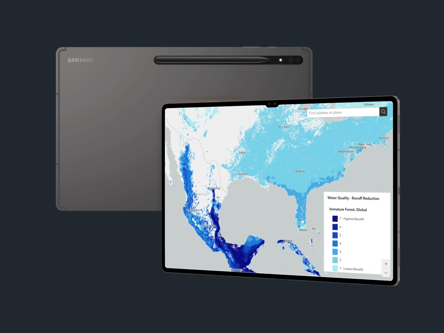 Arbor Day Foundation forest regrowth and water map