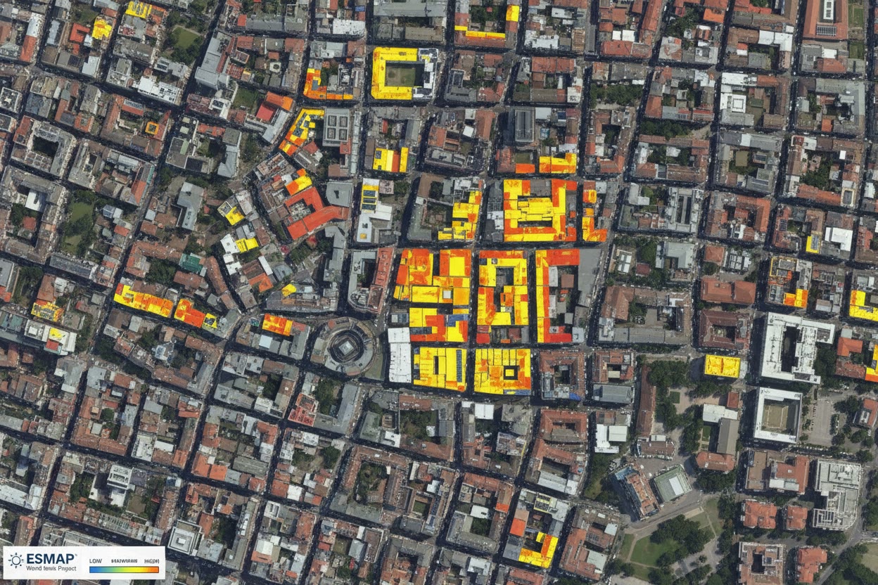 World Bank and ESMAP rooftop solar energy mapping interface