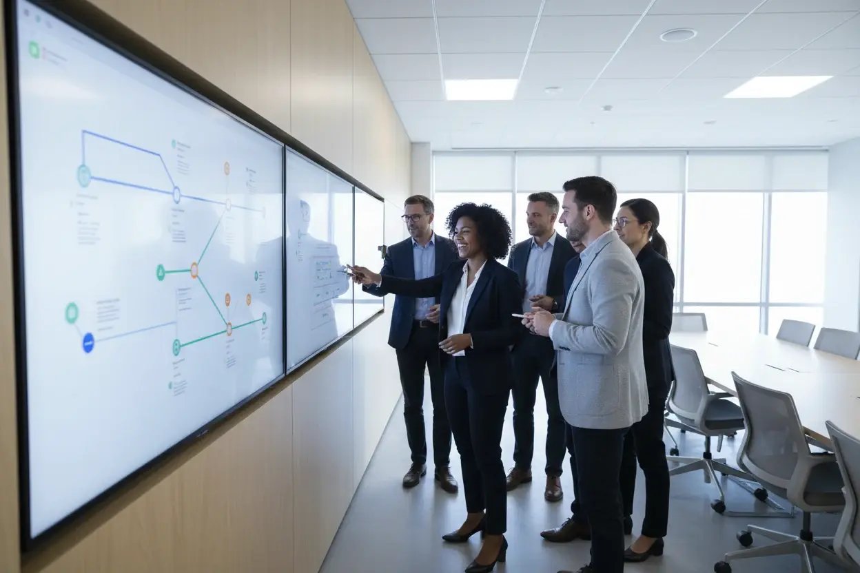 Team participating in AI adoption training