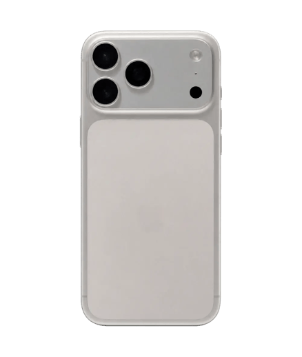 Silver iPhone 17 Pro Max viewed from the back