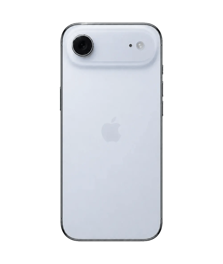 Sky blue iPhone Air viewed from the back