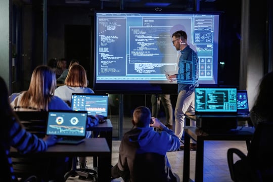 Cybersecurity expert providing a workshop on Data Breach Prevention in Healthcare