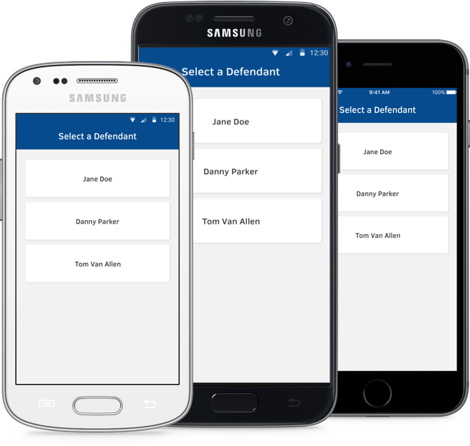 Multiple mobile devices displaying Aladdin's cross platform ability