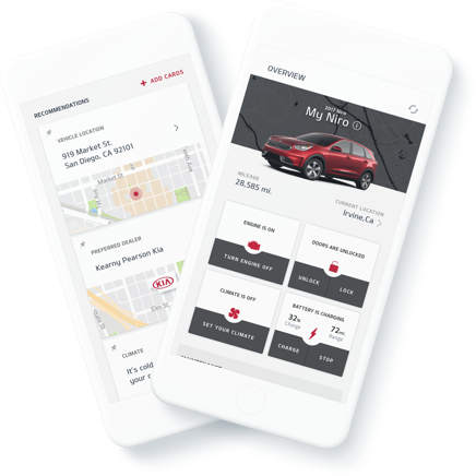 iPhone screen displaying Kia's owner's portal