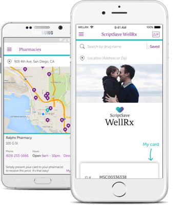 Screenshot of WellRX mobile application
